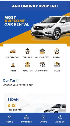 ANU ONE WAY DROP TAXI Screenshot 0