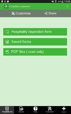 Hospitality inspection Screenshot 0