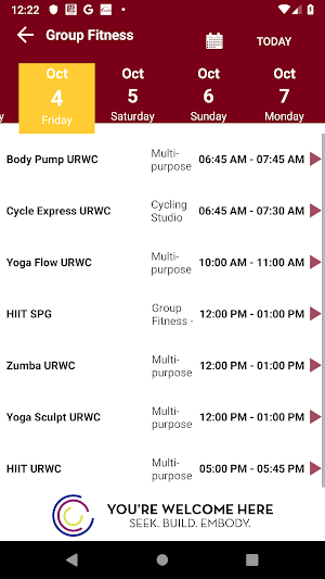 UMN RecWell Screenshot 2