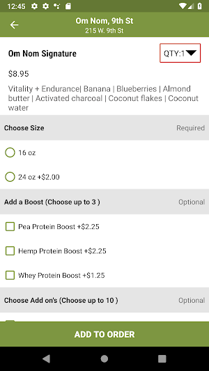 OmNom Organics Store Screenshot 2