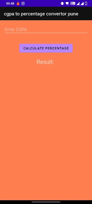 cgpa to percentage converter Screenshot 2