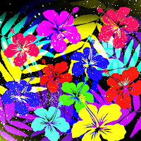Neon Color Flower - Wallpaper