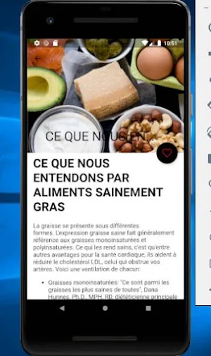 Aliments riches en bons gras Screenshot 2