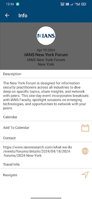 IANS Events Screenshot 2