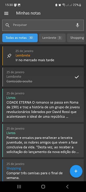 Notas, anotações e lembretes Screenshot 0