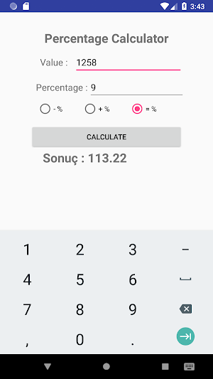 Percentage Calculator Screenshot 0