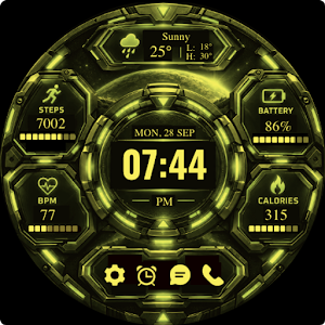 Neon Core – Sci-Fi Watch Face Screenshot 3