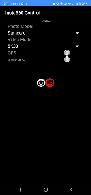 Insta360 Control Screenshot 1