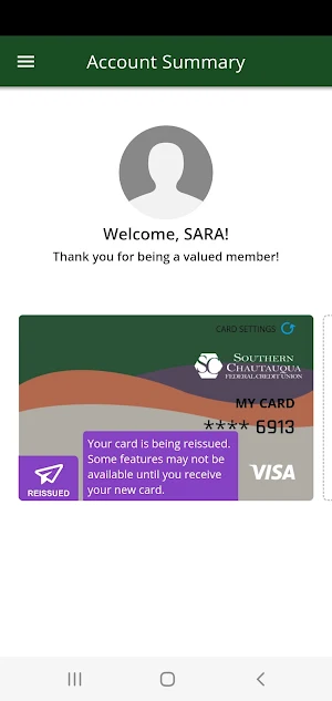 SCFCU Card Screenshot 1