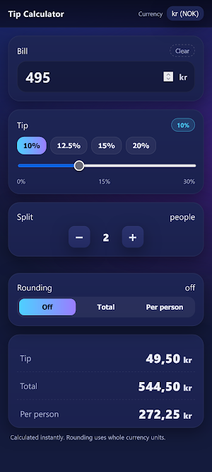 Tip Calculator Screenshot 0