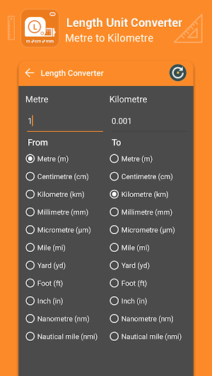 m, cm, mm to yard, feet, inch : Length Converter Screenshot 2