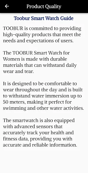 TOOBUR Smart Watch Guide Screenshot 3