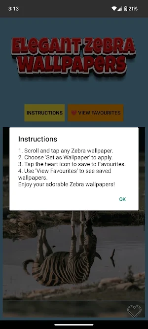 Elegant Zebra Wallpapers Screenshot 2