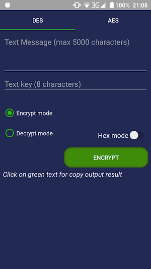 DES and AES Encryption Screenshot 0