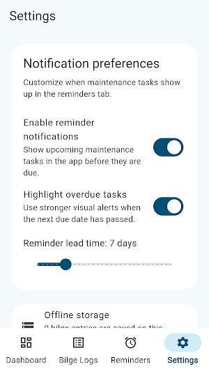 BilgeGuard Journal Screenshot 3