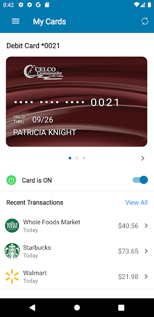 Celco Card Control Screenshot 1
