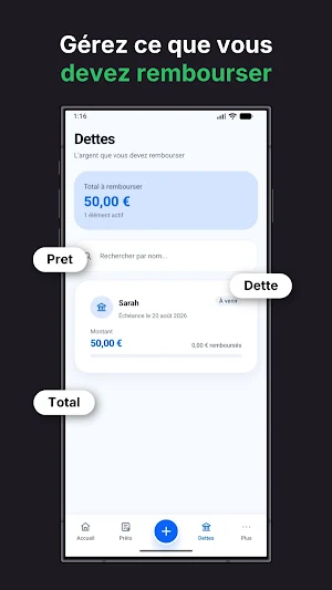 Prets et Dettes Screenshot 2