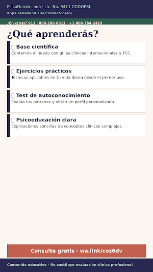 Contacto Cero -  Recuperación Screenshot 1