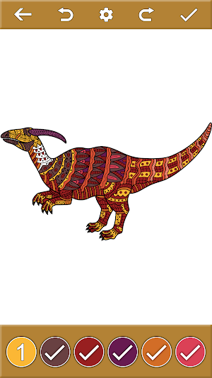 Dinosaur Colors By number Book Screenshot 3