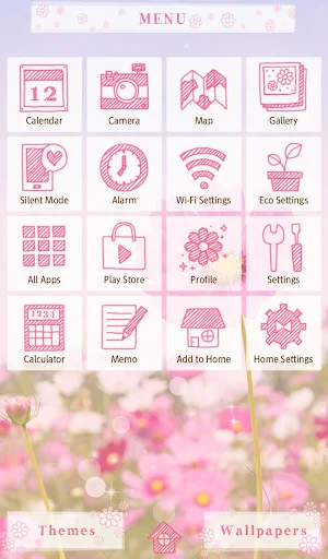 Pink Cosmos Theme +HOME Screenshot 1