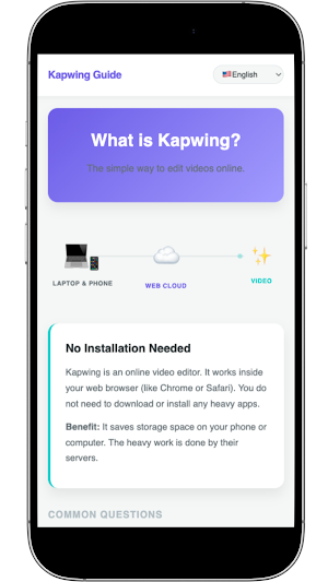 Kapwing: AI VidGen Hint Screenshot 1