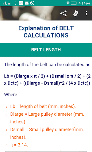 Pulley Calculator Screenshot 1