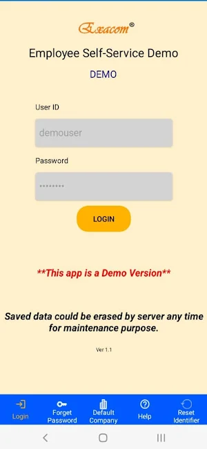 EXACOM ESS Demo Screenshot 0