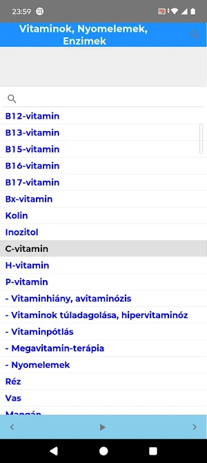 Vitaminok, nyomelemek, enzimek Screenshot 1