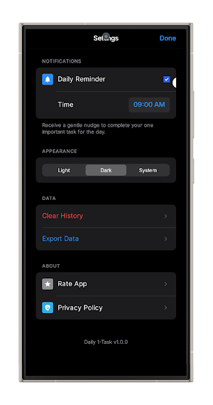 Daily 1-Task Screenshot 2