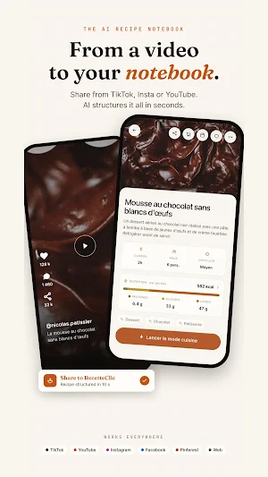 RecetteClic: AI Recipe Saver Screenshot 0
