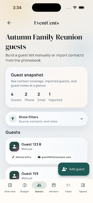 EventCents - Event Planner Screenshot 3