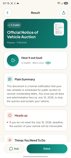 DocToDone: AI PDF Explainer Screenshot 1