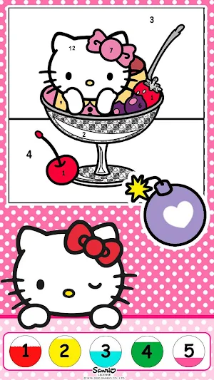Color by Number with Hello Kitty Screenshot 2