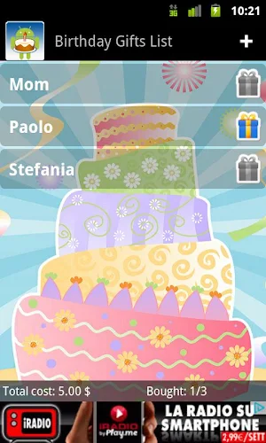 Birthday Gifts List Screenshot 2