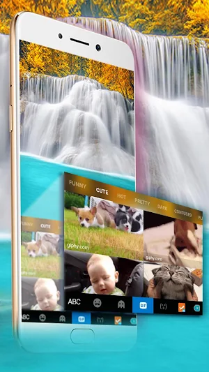 Nature Blue Waterfall Keyboard Theme Screenshot 3