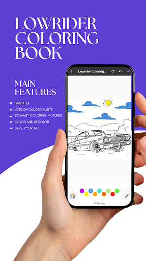 Lowrider Car Coloring Book Screenshot 0