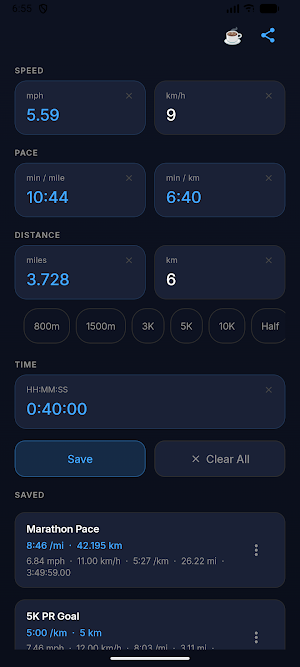 Splitr Run Calculator Screenshot 1