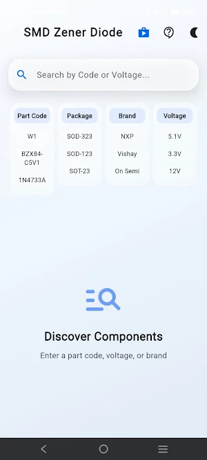 SMD Zener Diode Finder Screenshot 1
