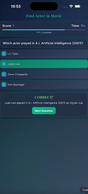 Cinephile Movie Quiz Screenshot 3