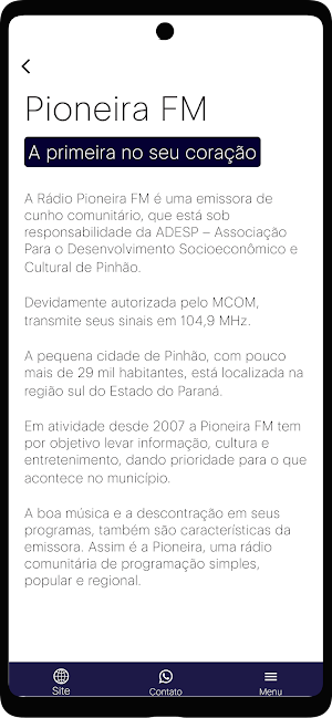 Pioneira FM - Pinhão PR Screenshot 1