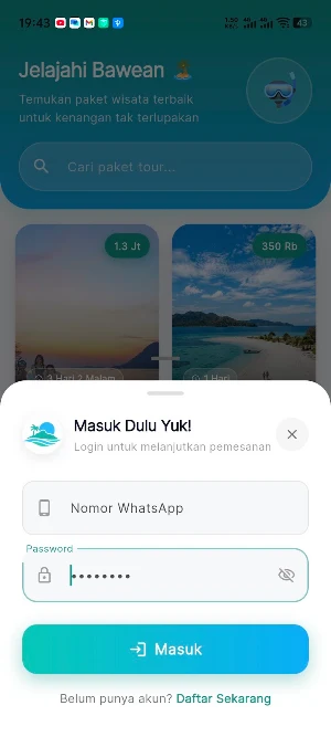 BaweanTrip - Tiket & Tour Screenshot 1