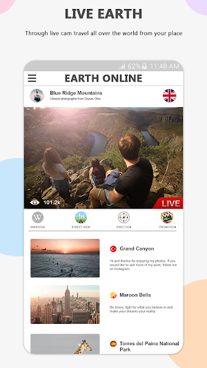 Earth Online Live World Webcams - Public Cameras Screenshot 1