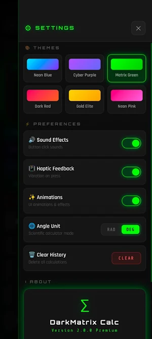 DarkMatrix Calc Screenshot 3