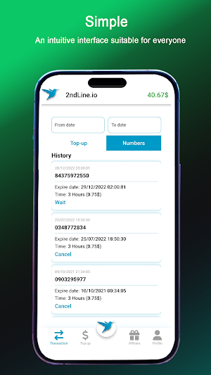 2nd Line - Virtual numbers Screenshot 2