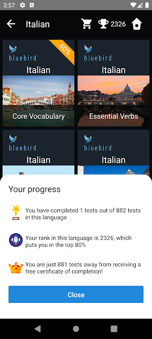 Italian Language Tests Screenshot 2