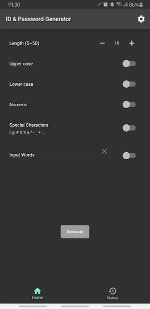 ID & Password Generator Screenshot 1