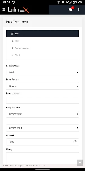 Bilnex CRM Screenshot 2