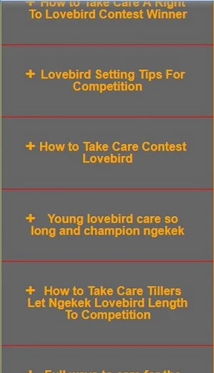 Caring for lovebird birds Screenshot 1