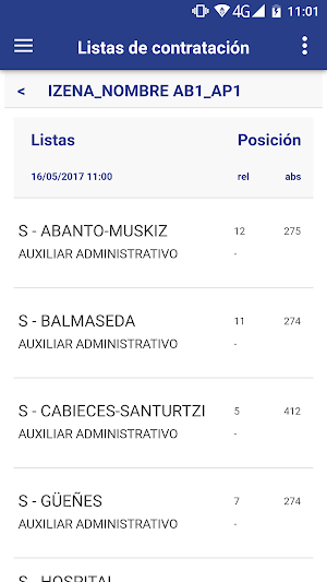 Listas Contratación Osakidetza Screenshot 1
