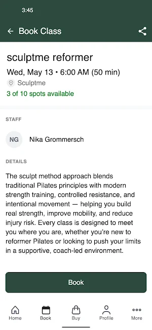 Sculptme modern reformer Screenshot 2